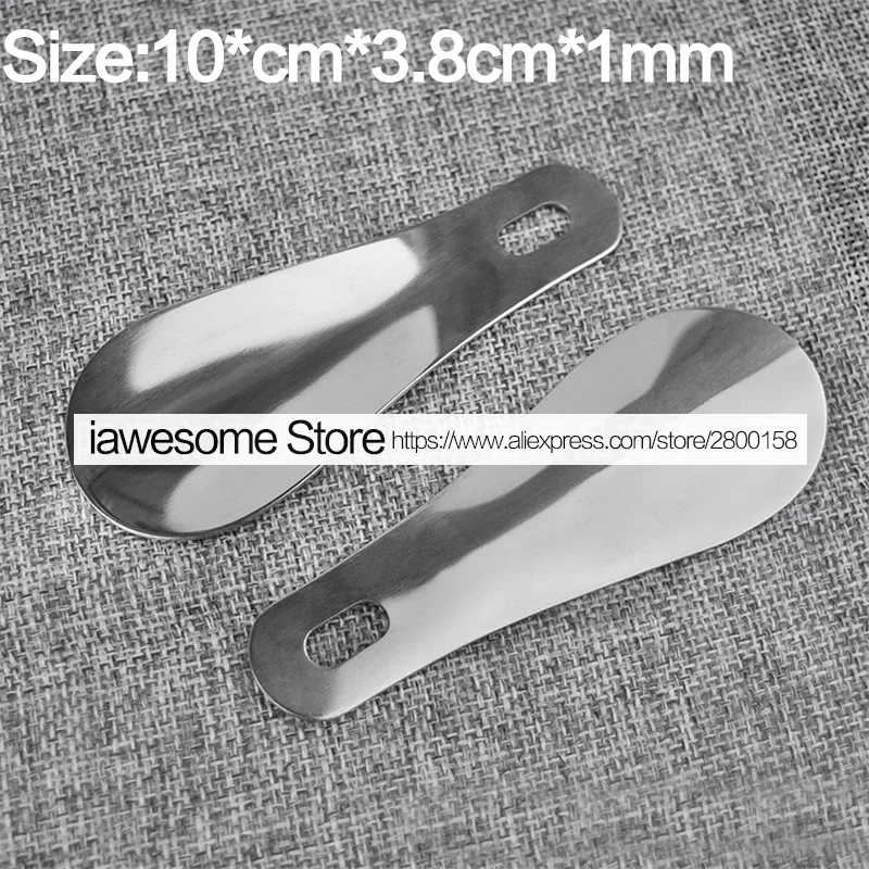 10cm Stainless Steel Easy Carry Small Shoehorn Metal Durable High Quality Portable Fashion Key Ring Shoe Horns Accessories thumbnail 2
