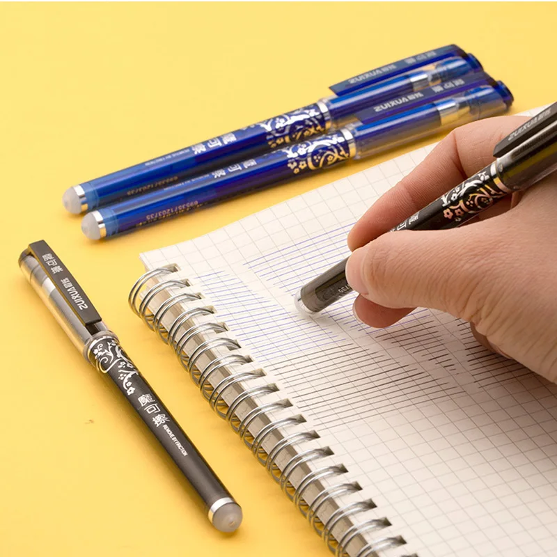 0.5mm Erasable Gel Pen Set Black Blue Red Ink Refill Rod Kawaii Pens Washable Handle School Office Supplies Writing Stationery thumbnail 2