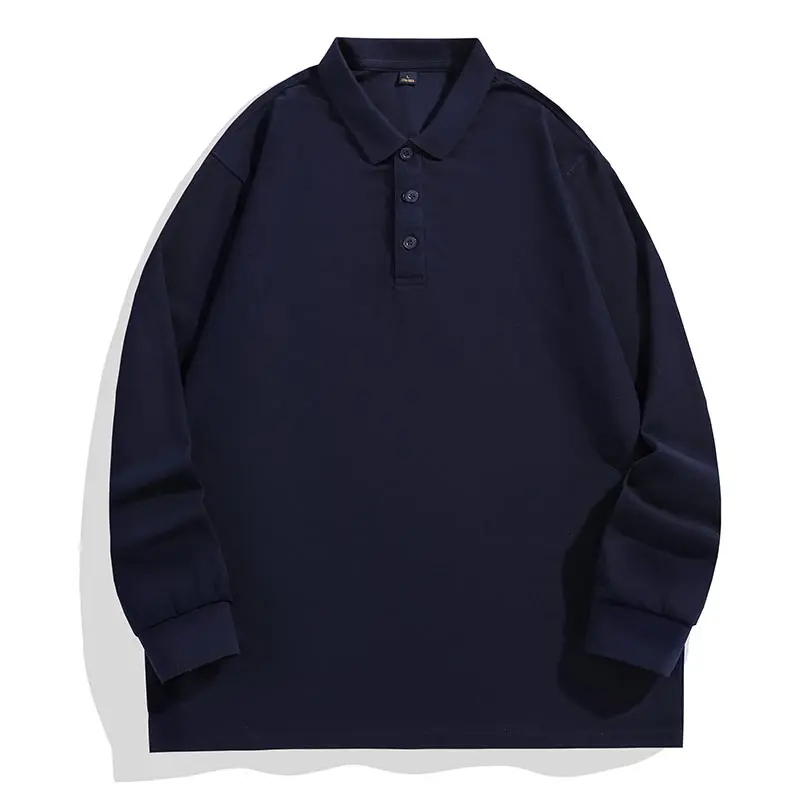 Men's Polo Shirts Sportswear Casual Long Sleeve Tops Customized Embroidery Printing Logo Fashion Clothing Lapel Top 4xl thumbnail 2