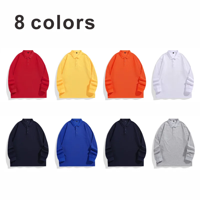 Men's Polo Shirts Sportswear Casual Long Sleeve Tops Customized Embroidery Printing Logo Fashion Clothing Lapel Top 4xl thumbnail 4