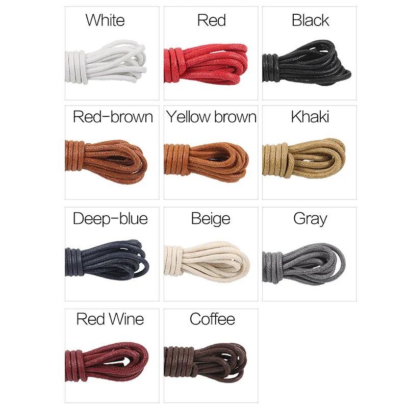 70/90/120/150/160CM Waxed Cotton Round Shoe laces Leather Shoes lace Waterproof ShoeLaces Men Boots Shoelace Shoestring thumbnail 3