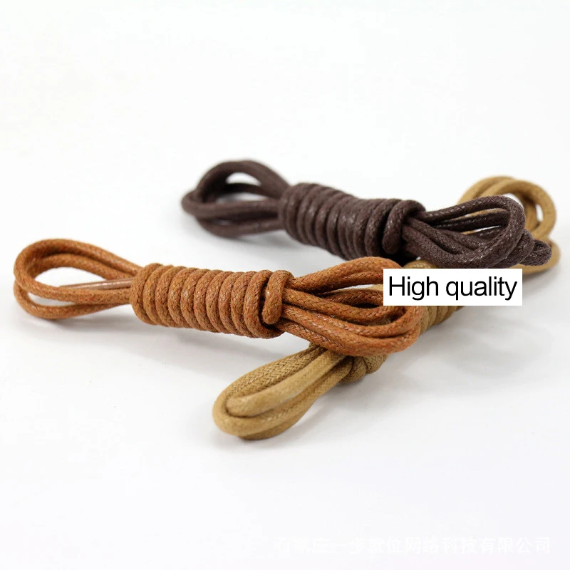 1Pair Waxed Cotton Round Shoe laces Coloured Leather Shoes lace Waterproof ShoeLaces Men Boots Shoelace Shoestring thumbnail 4