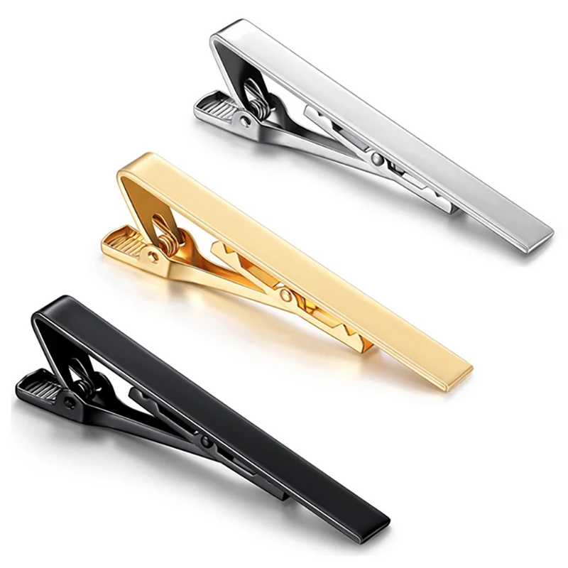 New Tie Clips for Men's Metal Necktie Bar Dress Shirts Tie Pin for Wedding Ceremony Metal Silver Color Tie Clip Man Accessories thumbnail 2