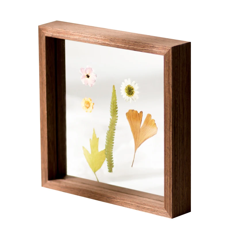 Wooden Picture Photo Frames Table Display Double Side Pressed Flower Frames Plant Specimen Herbarium Clip Double Glass Frame thumbnail 6