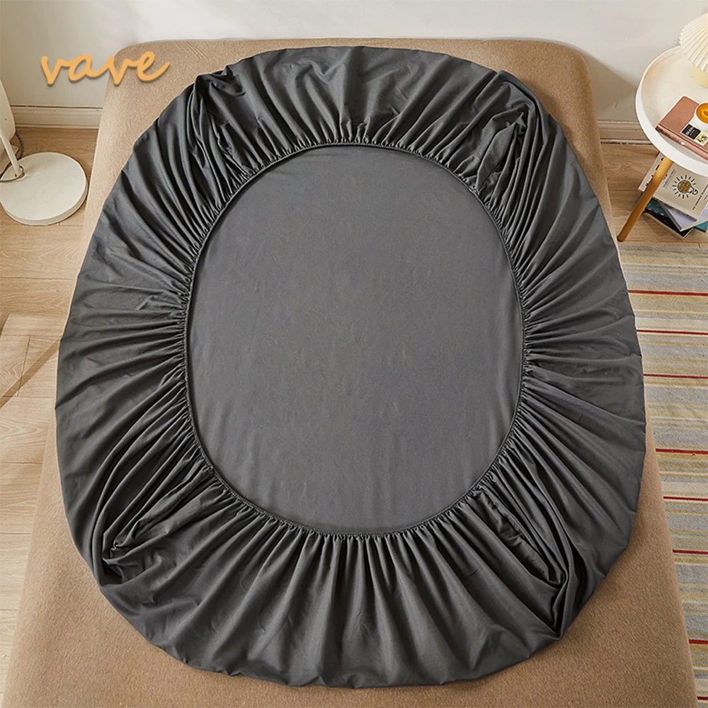 100% Cotton Fitted Bed Sheet with Elastic Band Solid Color Anti-slip Adjustable Mattress Cover for Single Double King Queen Bed thumbnail 4
