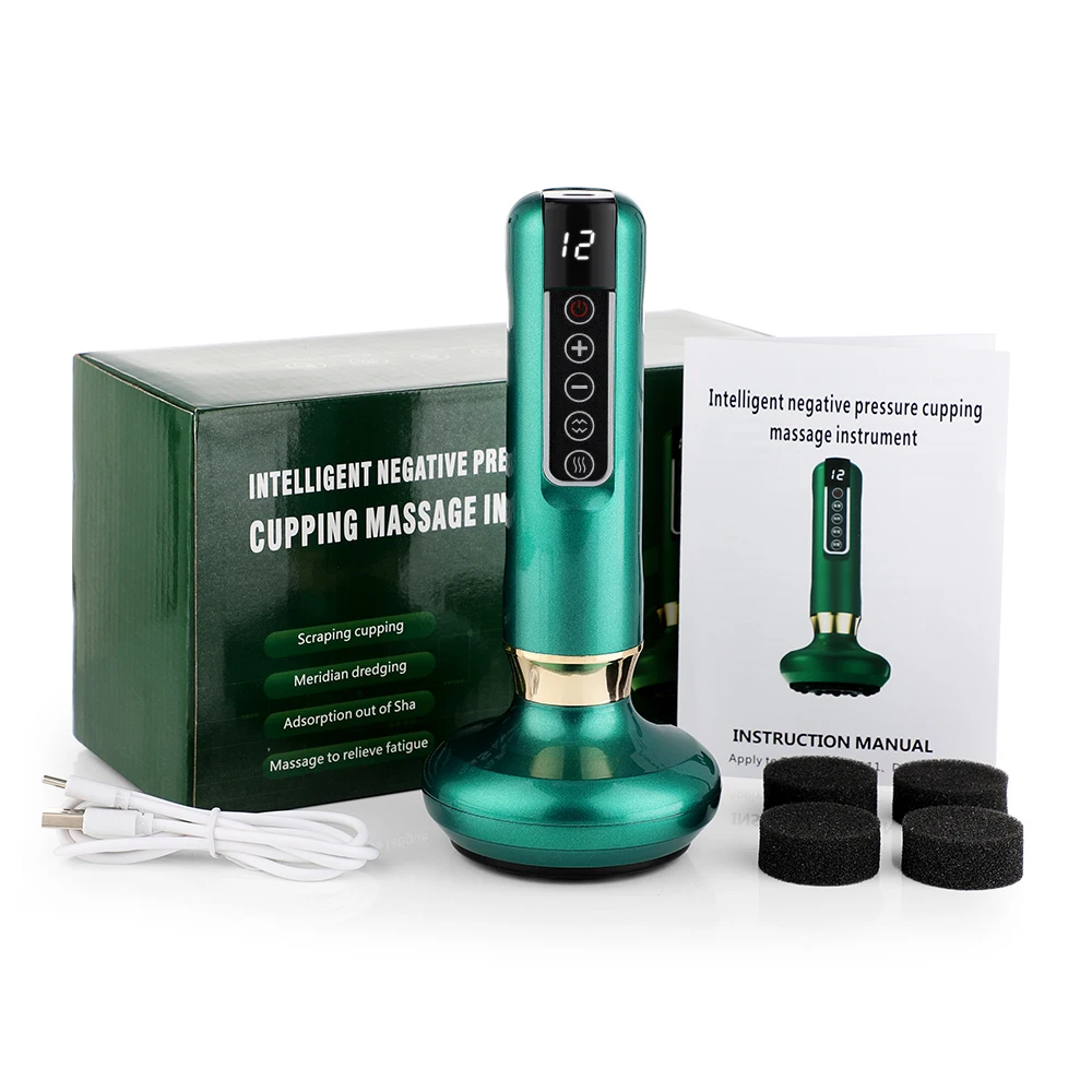 12 Gear Electric Vacuum Massager Body Profissional Massage & Relax Set Suction Device  Heating Guasha Tools thumbnail 4
