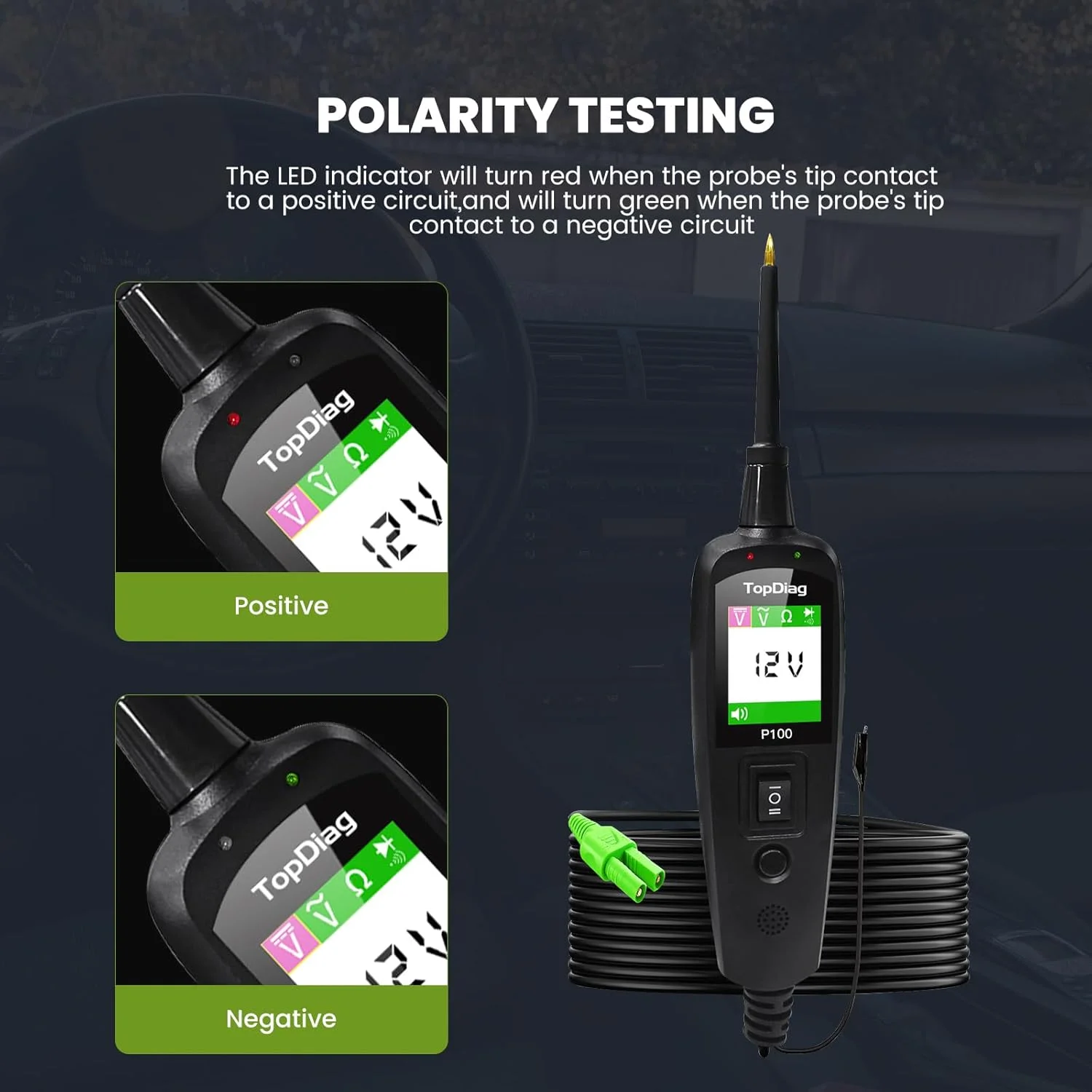 2026 JDiag P100 Automotive Circuit Tester Car Voltage Detector Electrical System Probe Kit AC DC 12V 24V Car Diagnostic Tool thumbnail 4