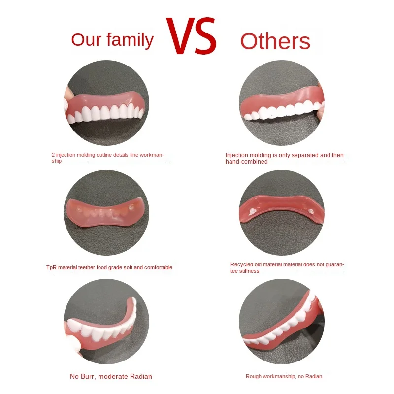 2023False Teeth Silicone Upper Lower Veneers Perfect Laugh Veneers Dentures Paste Fake Teeth Braces Comfortable TeethOrthodontic thumbnail 3