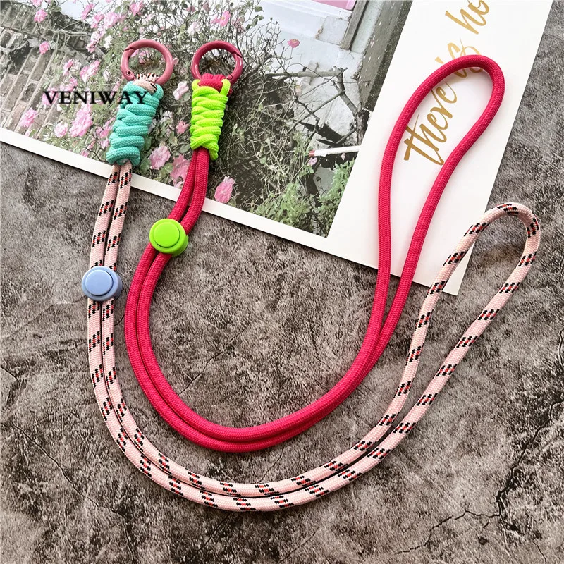 Lanyard with Patch Colour Keychains Women High Quality Key Ring Accessories Currency Mobile Phone Shell Lanyard Key Holder thumbnail 2