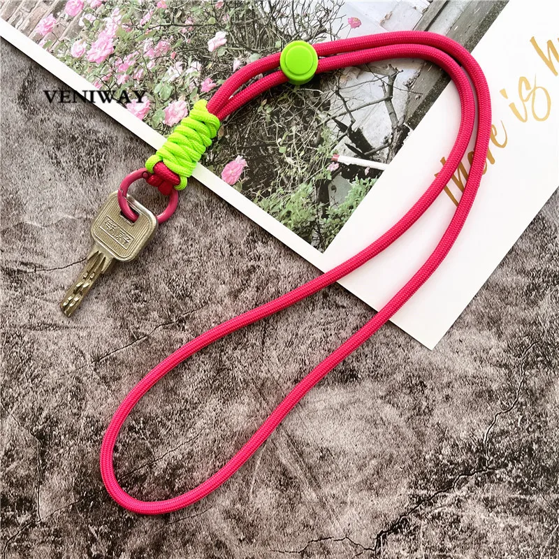 Lanyard with Patch Colour Keychains Women High Quality Key Ring Accessories Currency Mobile Phone Shell Lanyard Key Holder thumbnail 4