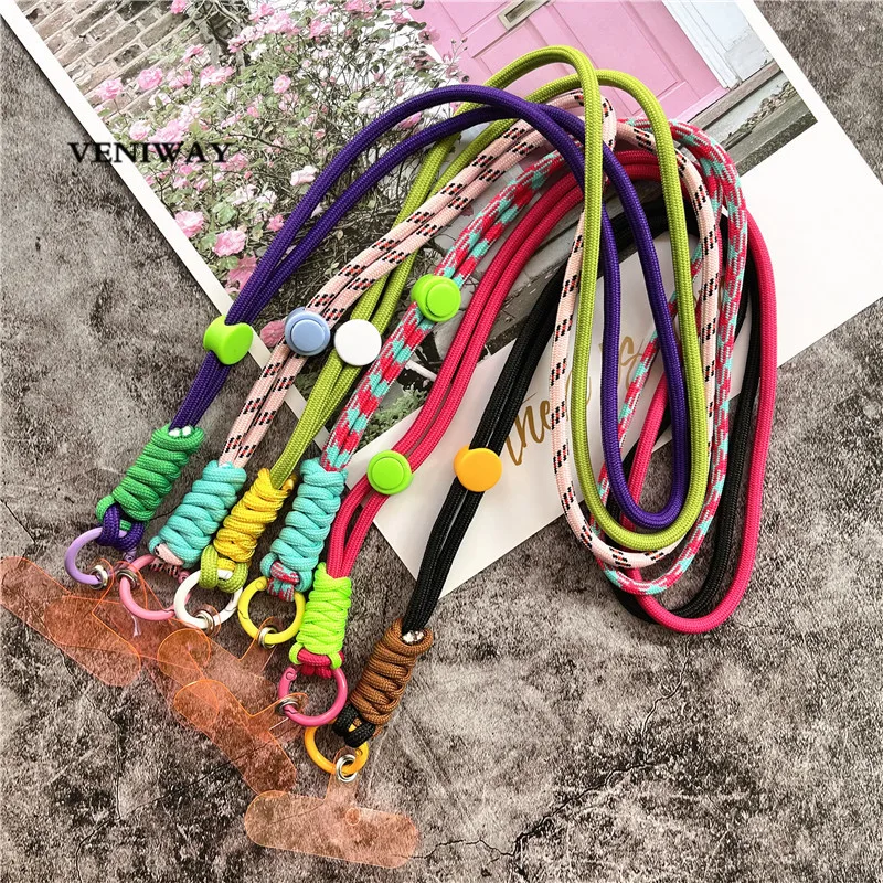 Lanyard with Patch Colour Keychains Women High Quality Key Ring Accessories Currency Mobile Phone Shell Lanyard Key Holder thumbnail 3