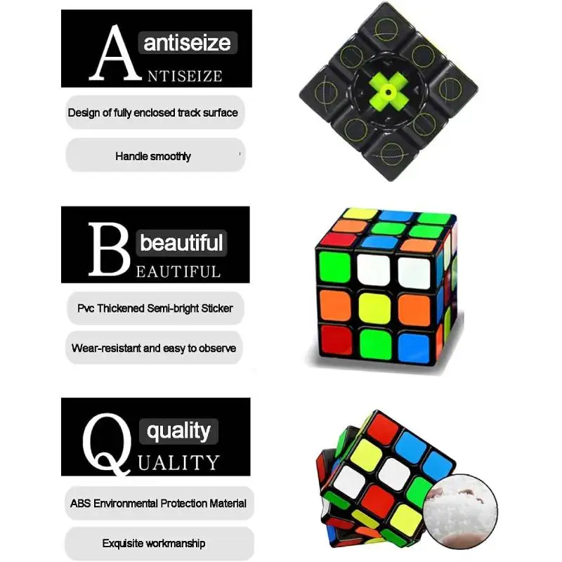 3x3 Magic Speed Cube 3x3x3 Puzzle Party Toy Professional Magic Cube 3D Smooth Puzzle Brain Teasers Twist Toys for Kids Adults thumbnail 3