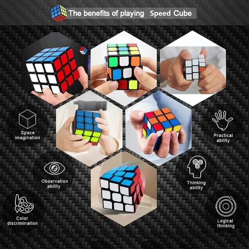 3x3 Magic Speed Cube 3x3x3 Puzzle Party Toy Professional Magic Cube 3D Smooth Puzzle Brain Teasers Twist Toys for Kids Adults thumbnail 5