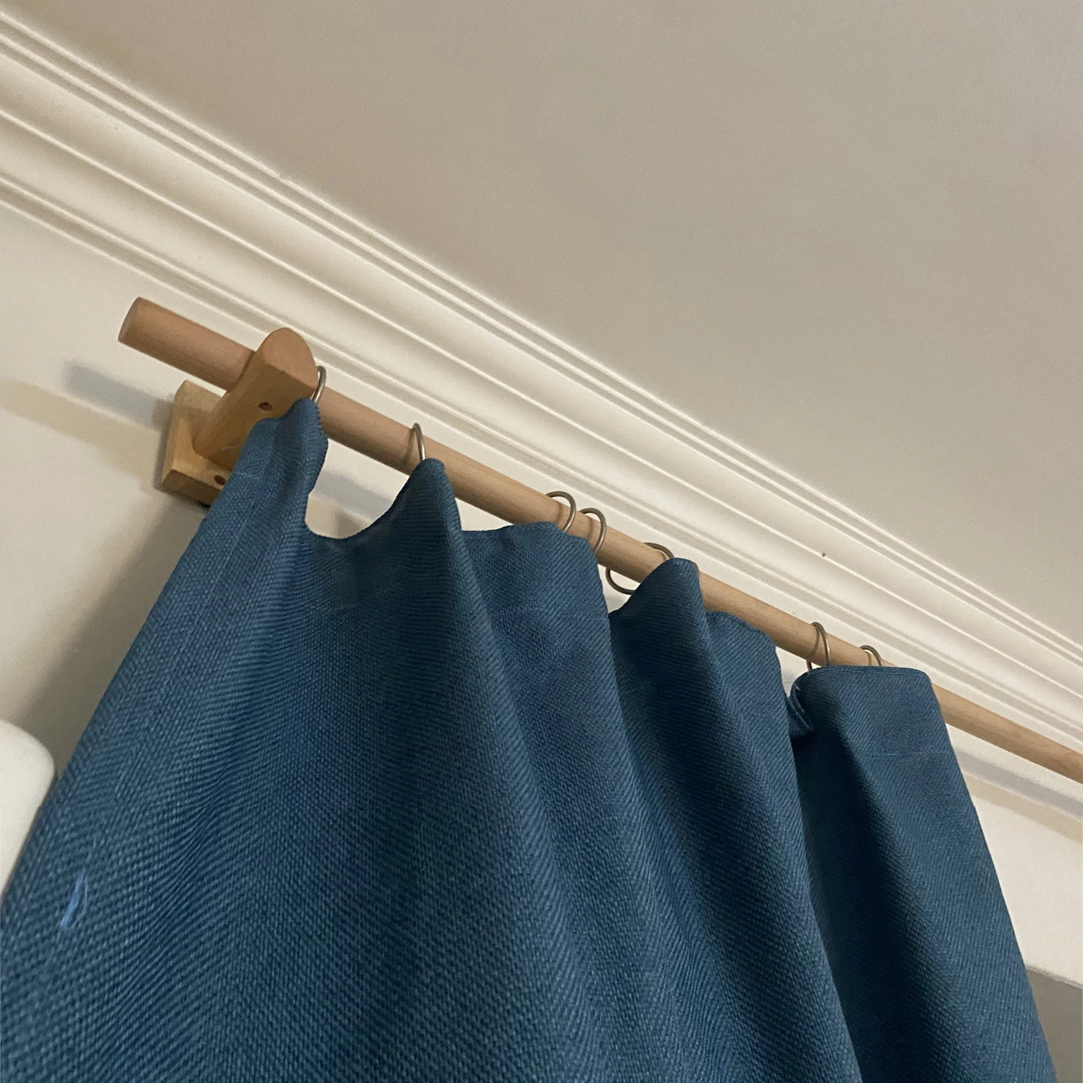 Natural Beech Curtain Rod Solid Wood Roman Rod Japanese Wooden Curtain Pole Track Bracket Rings Accessories Customize Home Decor thumbnail 3