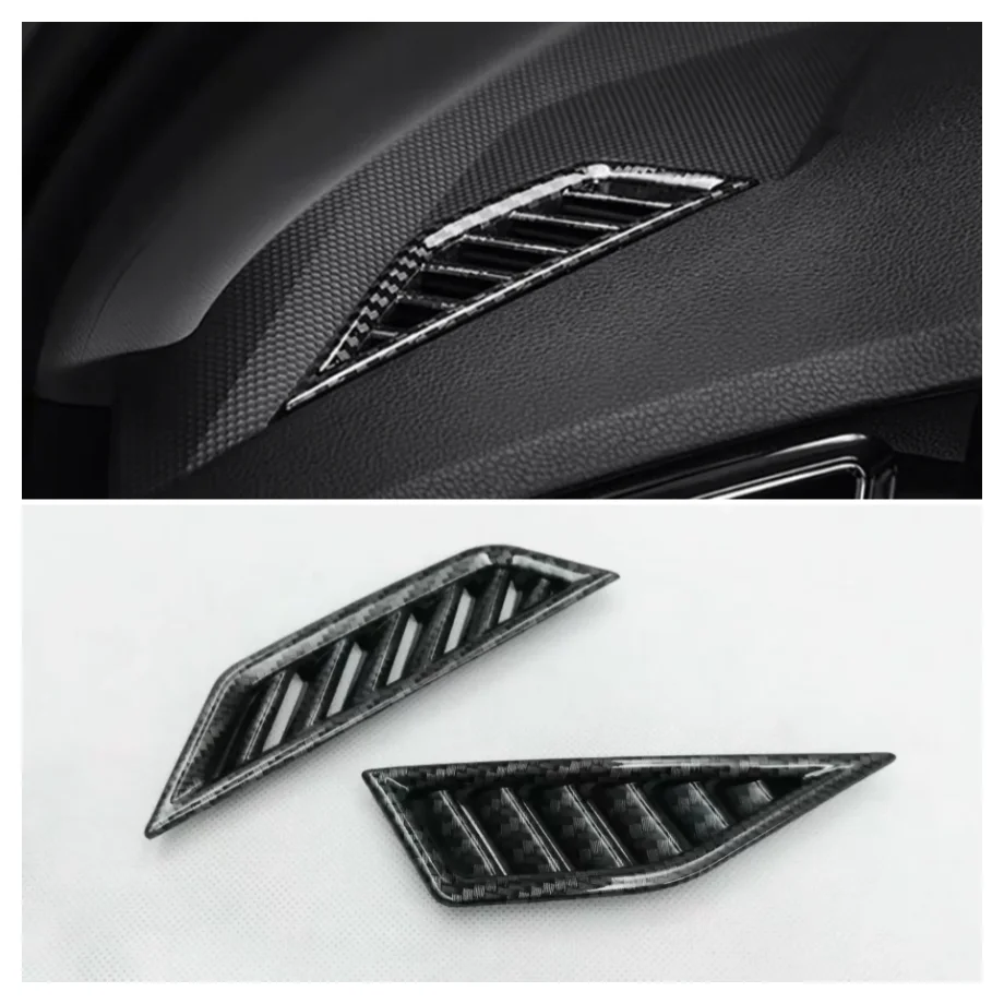 For Volkswagen VW Tiguan MK2 2017- 2021 2022 Interior Accessories Carbon Fiber Car Air Conditioning AC Outlet Vent  Cover Trim thumbnail 3