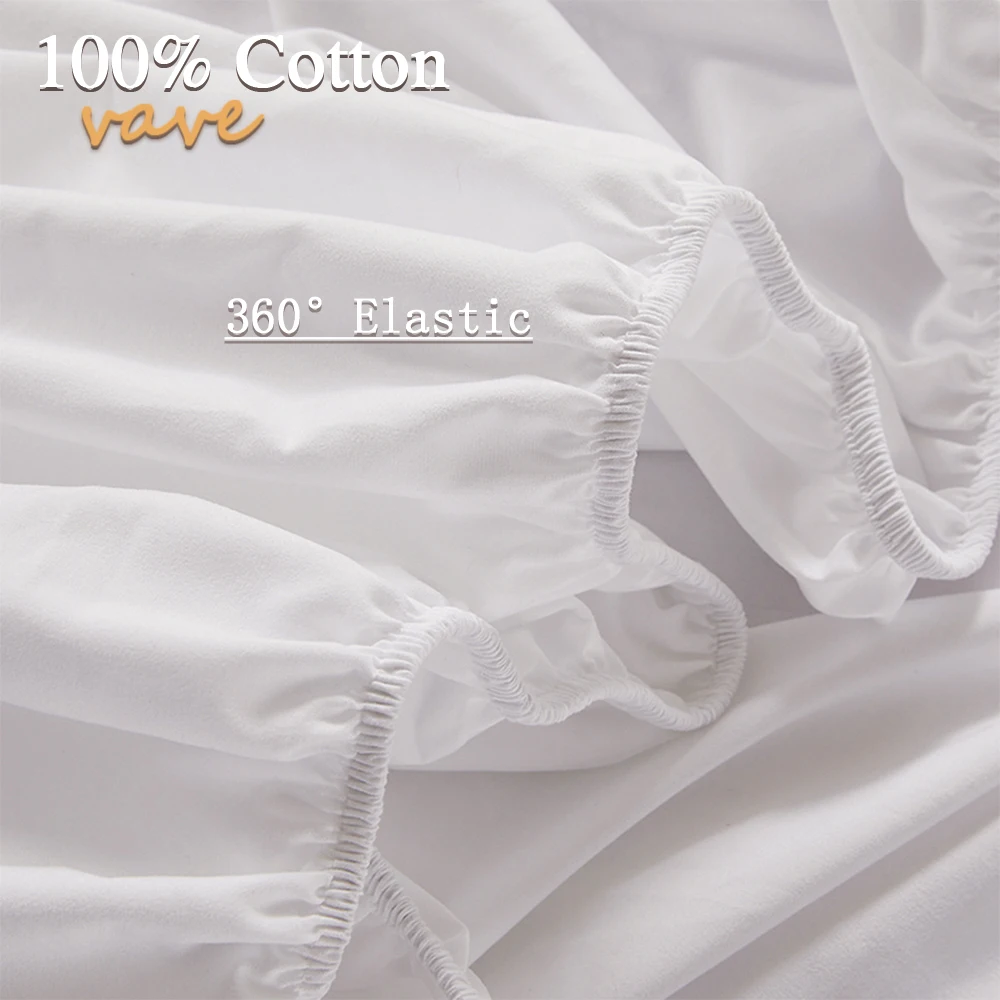100% Cotton Fitted Sheet with Elastic Bands Non Slip Adjustable Mattress Covers for Single Double King Queen Bed,140/160/200cm thumbnail 5