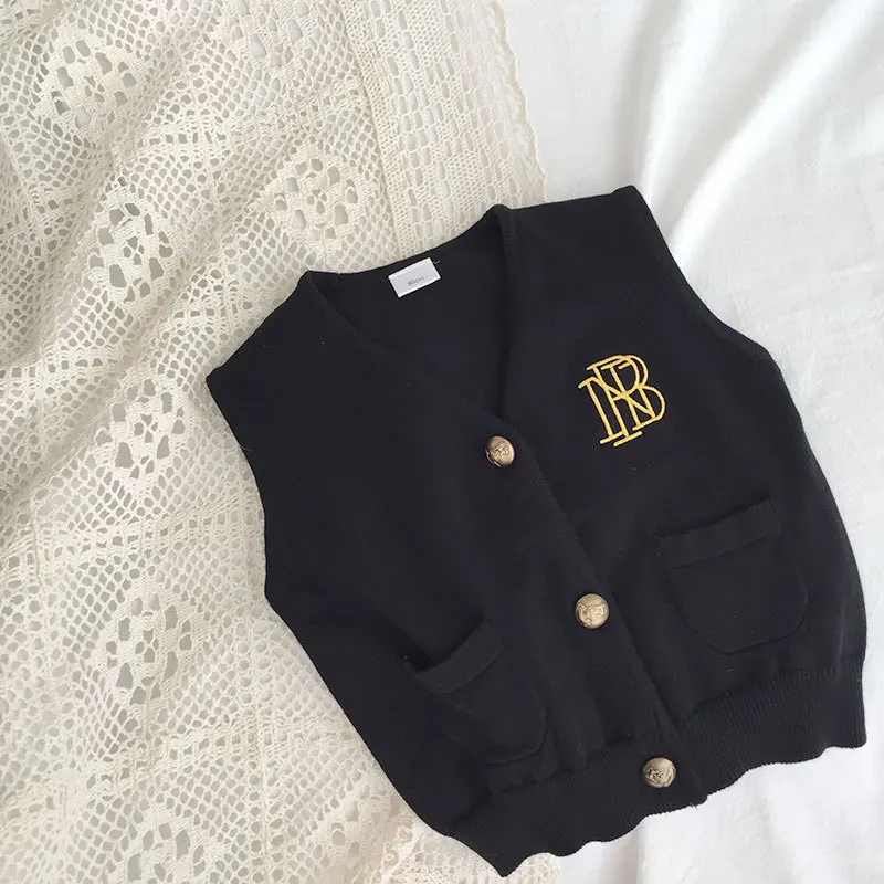 Spring New Baby Girls College Style Suit Fashion Children's Clothes Knitted Vests Skirts Underwear Shirt Kids Clothes Girls thumbnail 3