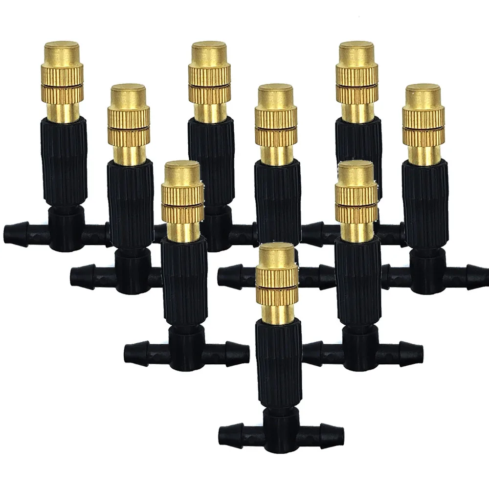 5M-30M Outdoor Misting Cooling System Garden Irrigation Watering 1/4'' Brass Atomizer Nozzles 4/7mm Hose for Patio Greenhouse thumbnail 2
