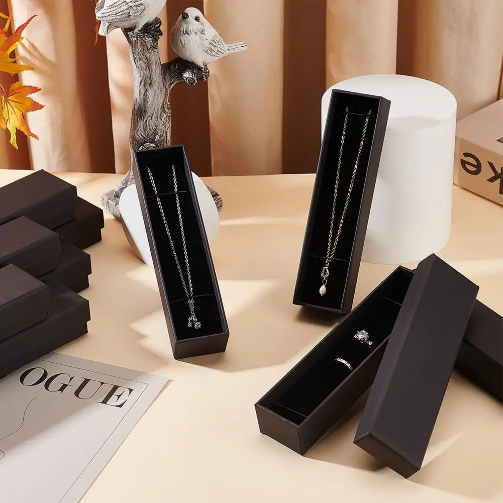 1PCS Black Square Jewelry Display Gifts Box Organizer Engagement for Ring Earring Brooch Necklace Bracelet Packaging Boxes thumbnail 3