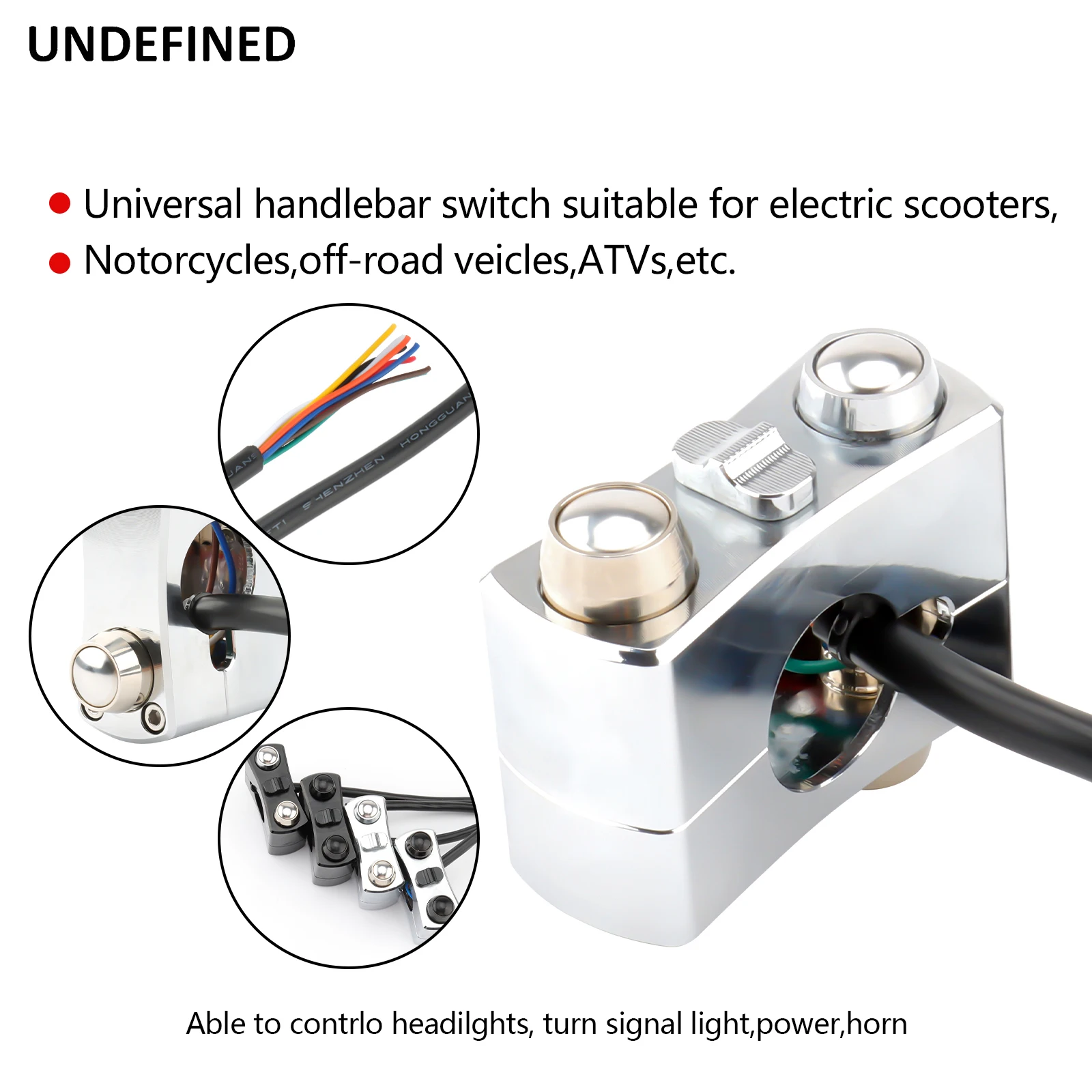 Motorcycle Handlebar Controls Switch  7/8" 1" 22mm 25mm for Harley Sportster Chopper Without Harness Horn Button Light Switches thumbnail 4