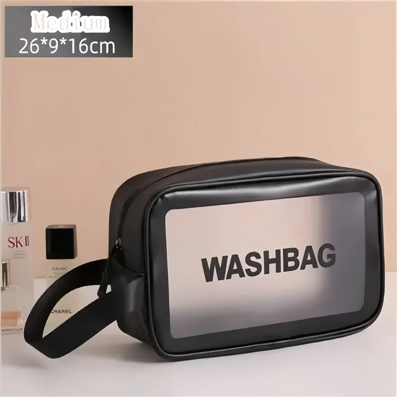 Portable Travel Wash Bag Female Transparent Waterproof Makeup Storage Pouch Large Capacity Cosmetic Organizer Pu Material thumbnail 5
