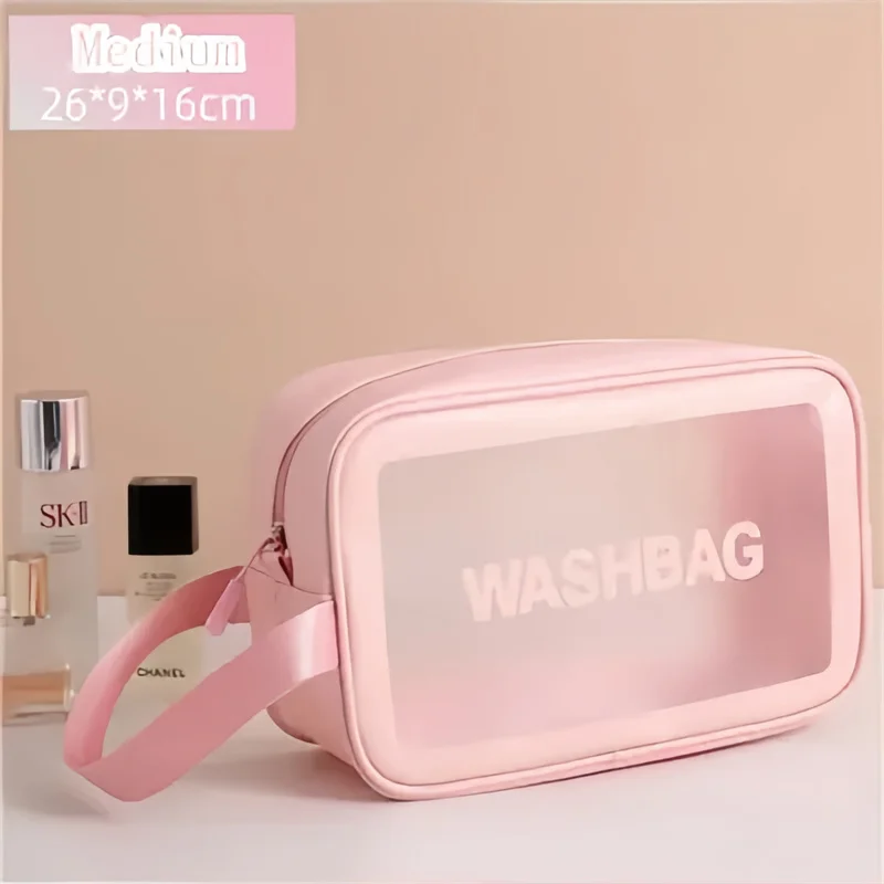 Portable Travel Wash Bag Female Transparent Waterproof Makeup Storage Pouch Large Capacity Cosmetic Organizer Pu Material thumbnail 6