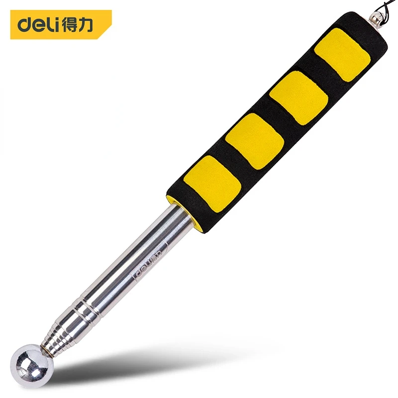 Deli Adjustable Empty Drum Hammer Floor Test Rod Inspection Room Metel Test Tools Multifunction Telescopic Self Defense Hammer