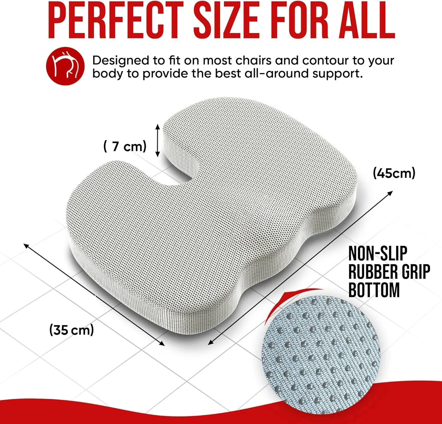 Ergonomic Memory Cotton Office Cushion Hemorrhoid Cushion Chair Cushion Sedentary Artifact Student Ass Cushion thumbnail 4