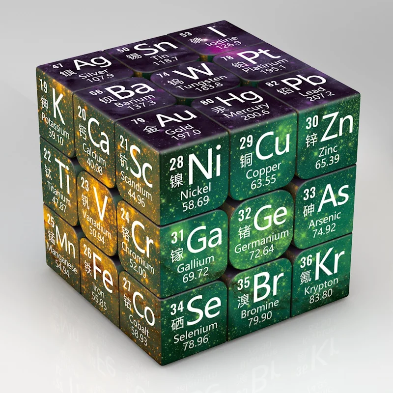 3x3x3 Magic Puzzle Cube Math Chemistry Element Physical Kids Puzzle Cube with Base Magico Cubo Children's Gifts Educational Toys thumbnail 2