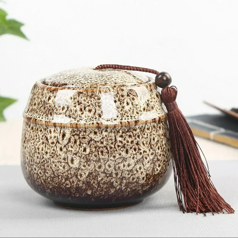 Tea Storage Ceramic Jar with Lid Coffee Tea Can for Loose Tea Moisture-Proof Hermetic Pot Mini Blue and White Porcelain Ornament thumbnail 6