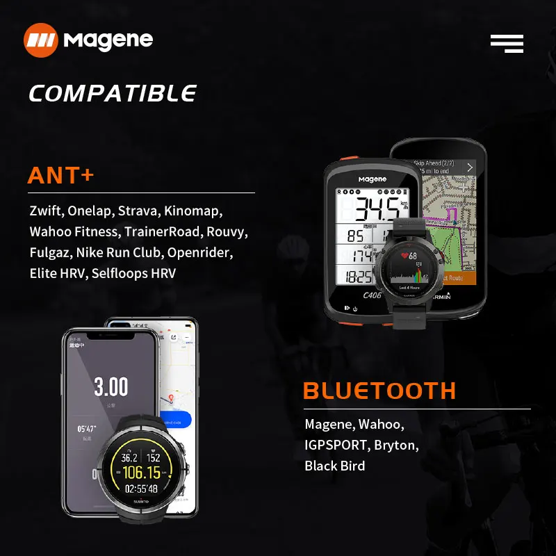 Magene Mover H64 Heart Rate Sensor Dual Mode ANT Bluetooth With Chest Strap Cycling Computer Bike forWahoo Garmin Sports Monitor thumbnail 5