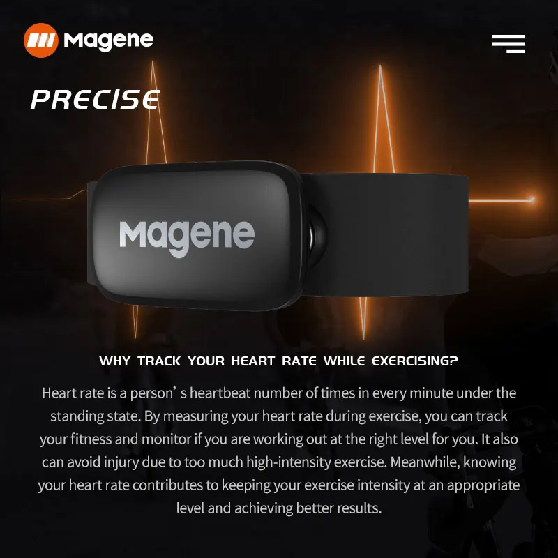 Magene Mover H64 Heart Rate Sensor Dual Mode ANT Bluetooth With Chest Strap Cycling Computer Bike forWahoo Garmin Sports Monitor thumbnail 2