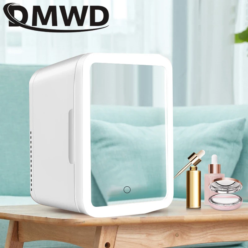 12V/110V-220V Mini Cosmetic Fridge Portable Refrigerator Beauty Face Cosmetics Refrigerators With LED Mirror For Car Home 4L thumbnail 3