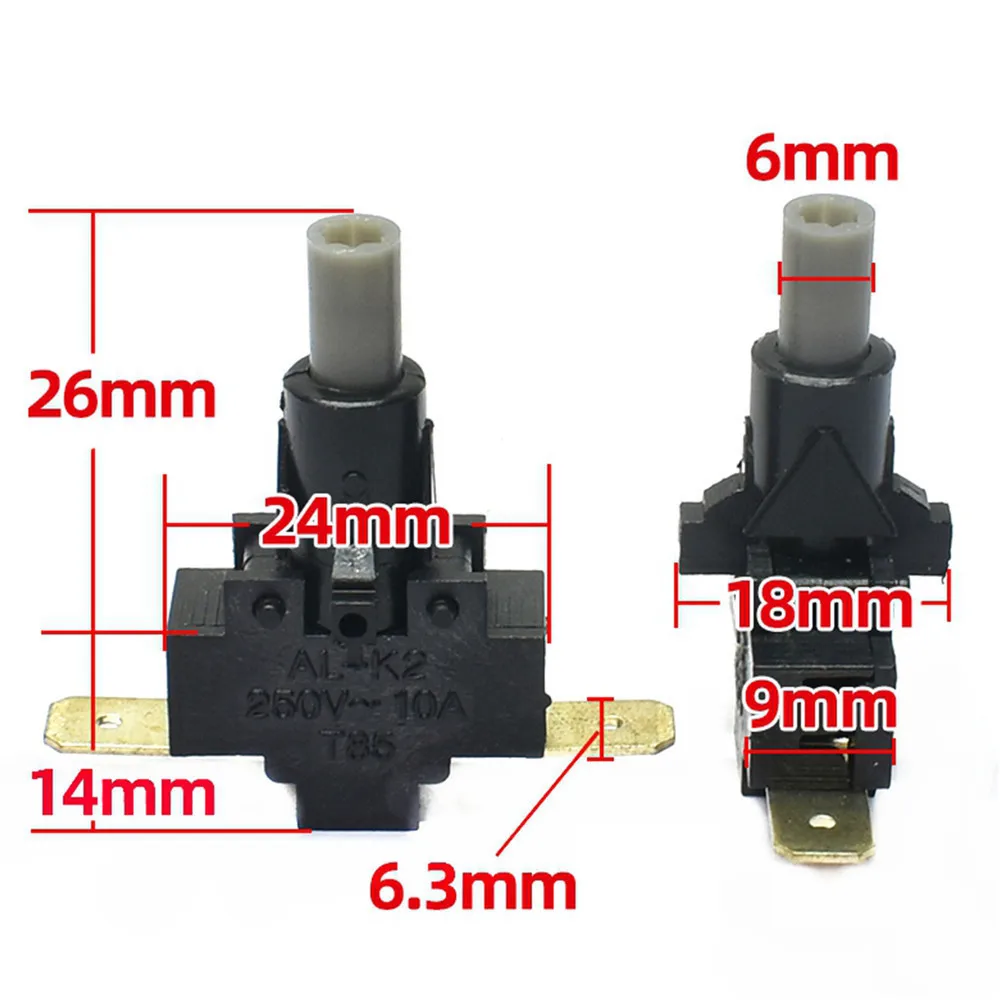 3pcs Gear Switch 10A/250V Push Button Switch AL-K2 Room Heater Electric Heater Switch 2pin Repair Accessories thumbnail 5