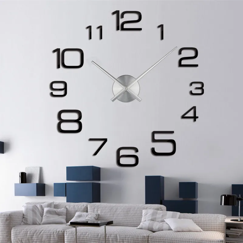 2026 Modern Design Large Wall Clock 3D DIY Quartz Clocks Fashion Watches Acrylic Mirror Stickers Living Room Home Decor Horloge thumbnail 4