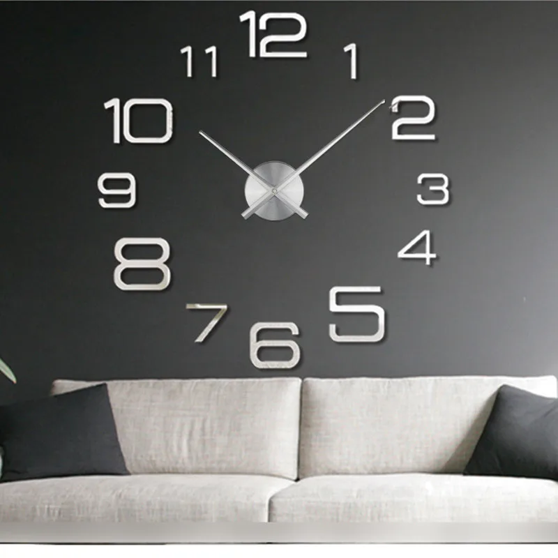 2026 Modern Design Large Wall Clock 3D DIY Quartz Clocks Fashion Watches Acrylic Mirror Stickers Living Room Home Decor Horloge thumbnail 2