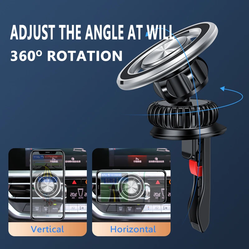Magnetic Phone Holder Compatible With MagSafe Car Mount for iPhone 14 13 12 Car Air Vent Clip Cellphone Mount Phone Bracket thumbnail 3