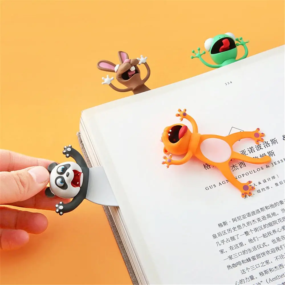 1Pc 3D Stereo Cartoon Marker Animal Bookmarks Ocean Series Seal Octopus Cat Panda And Shiba Inu Stationery for Children Bookmark thumbnail 2