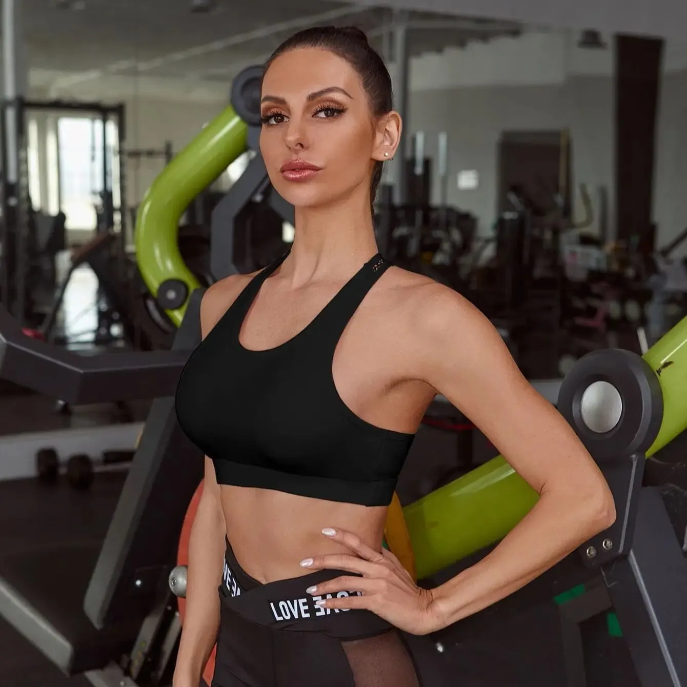 Women Sport Bra Fitness Letters Yoga Bra Cup Running Yoga Gym Fitness Crop Top Women Push Up Bralette Sports Bras thumbnail 2