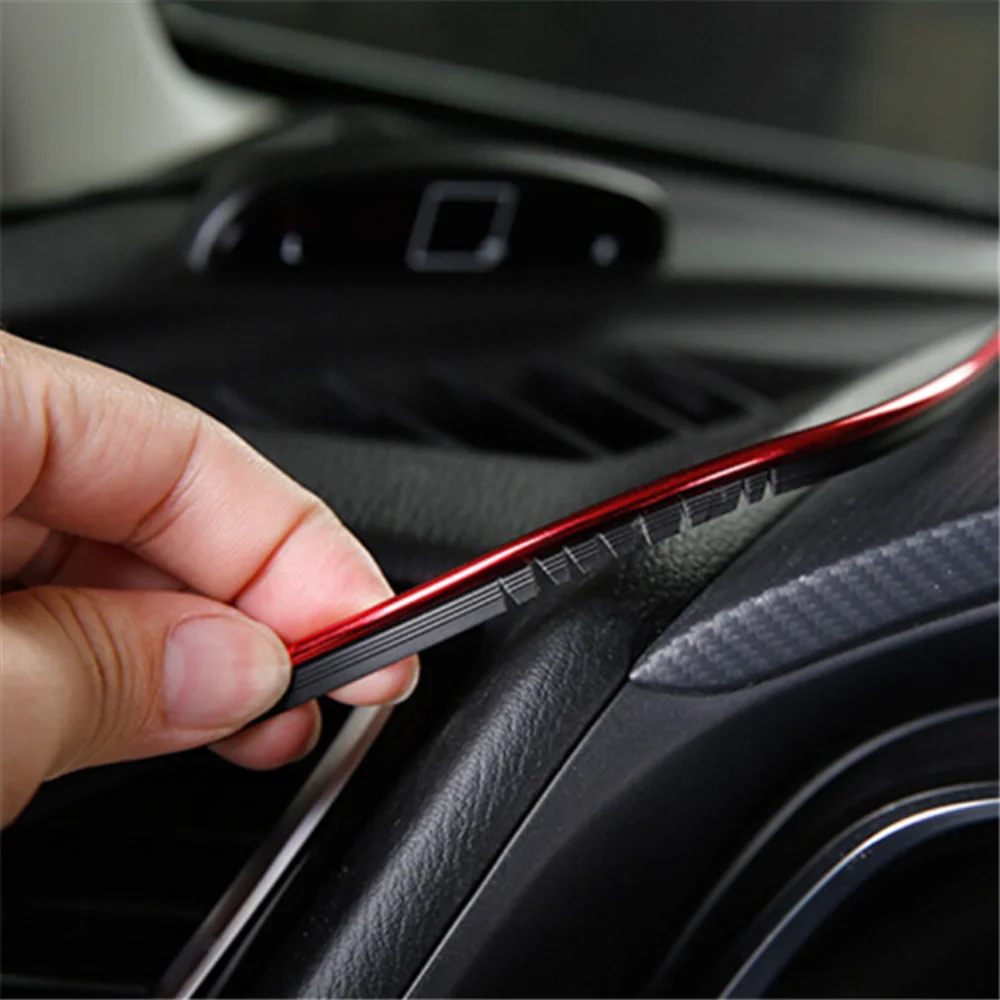 Car Interior Moulding Trim 5M/3M/1M Red Interior Car Trim PVC Insert Styling Decoration Moulding Trims Strip Car Decorative Line thumbnail 4