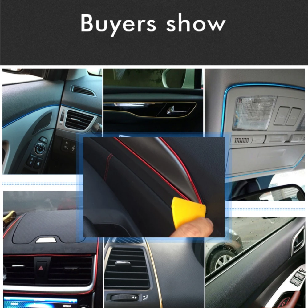 Car Interior Moulding Trim 5M/3M/1M Red Interior Car Trim PVC Insert Styling Decoration Moulding Trims Strip Car Decorative Line thumbnail 6
