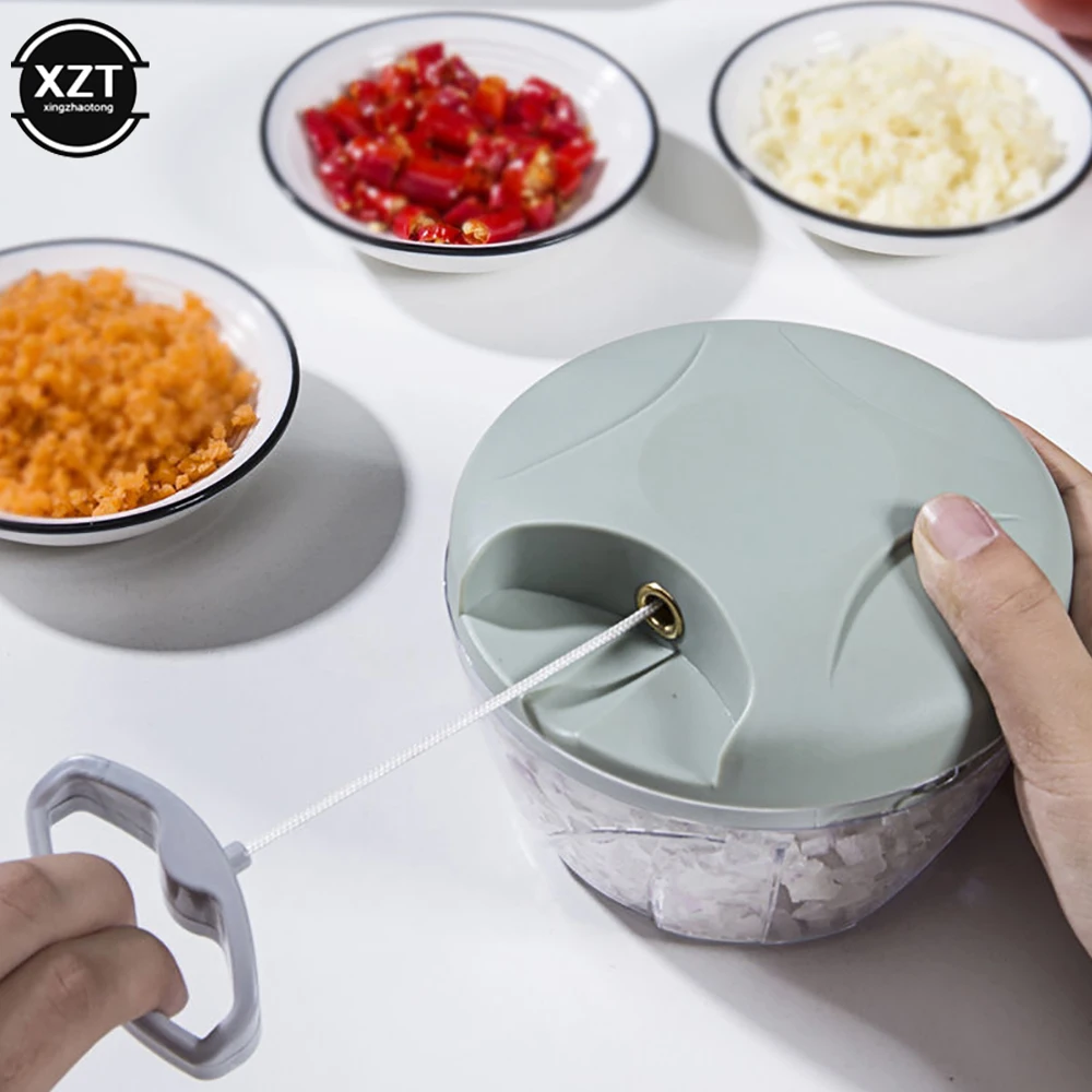 Multifunctional Garlic Stirrer Manual Meat Grinder Kitchen Supplies Food Processor Kitchen Tools Garlic Cutter 500ml/900ml thumbnail 4