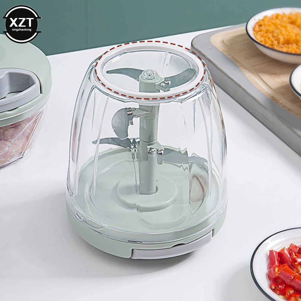 Multifunctional Garlic Stirrer Manual Meat Grinder Kitchen Supplies Food Processor Kitchen Tools Garlic Cutter 500ml/900ml thumbnail 6