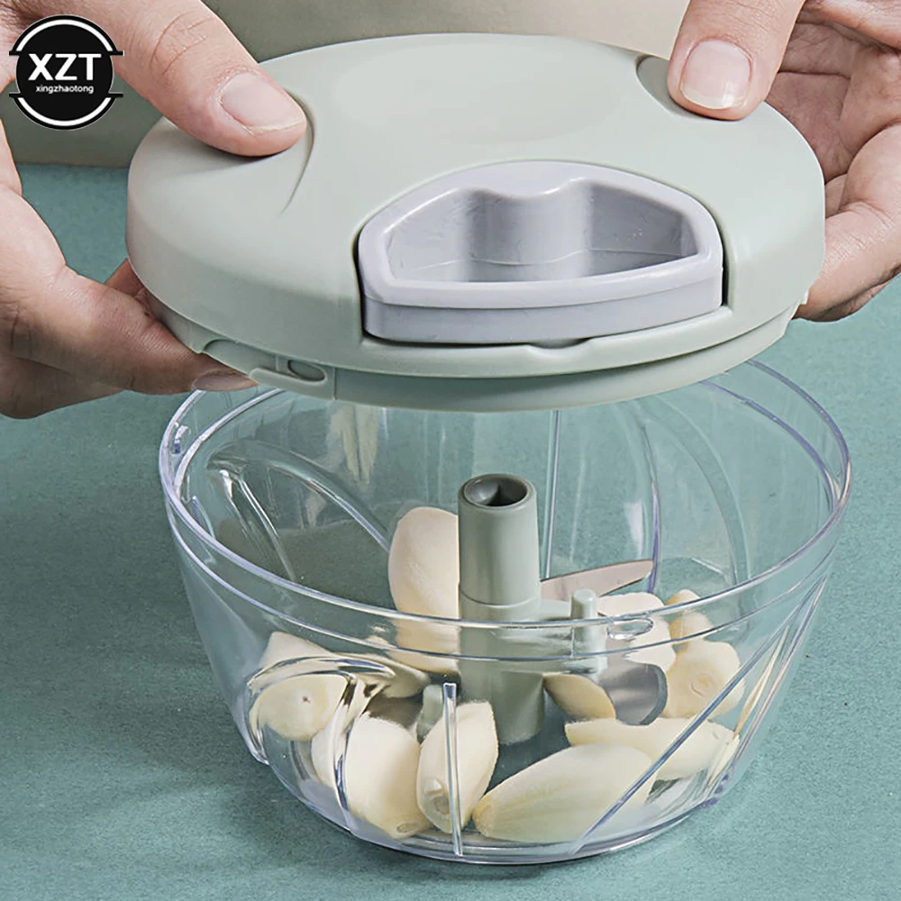 Multifunctional Garlic Stirrer Manual Meat Grinder Kitchen Supplies Food Processor Kitchen Tools Garlic Cutter 500ml/900ml thumbnail 5