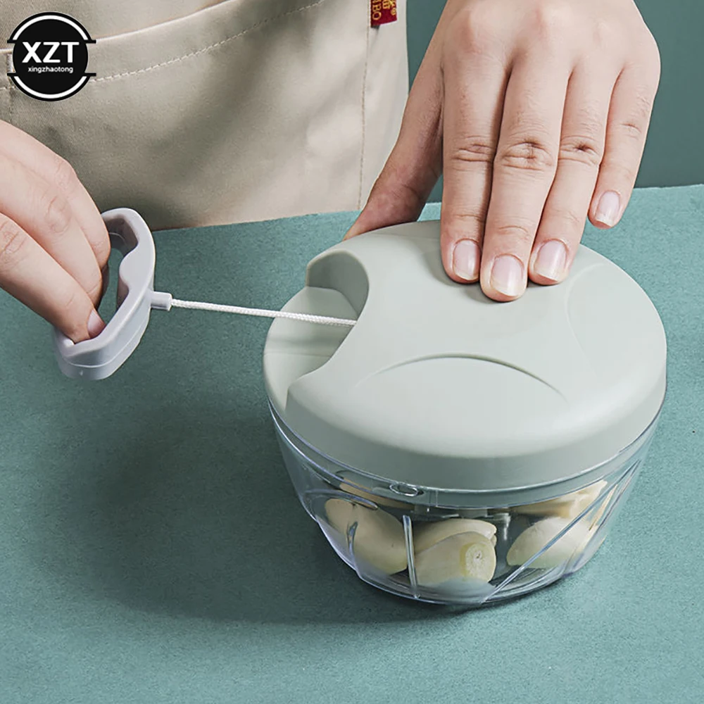 Multifunctional Garlic Stirrer Manual Meat Grinder Kitchen Supplies Food Processor Kitchen Tools Garlic Cutter 500ml/900ml thumbnail 3