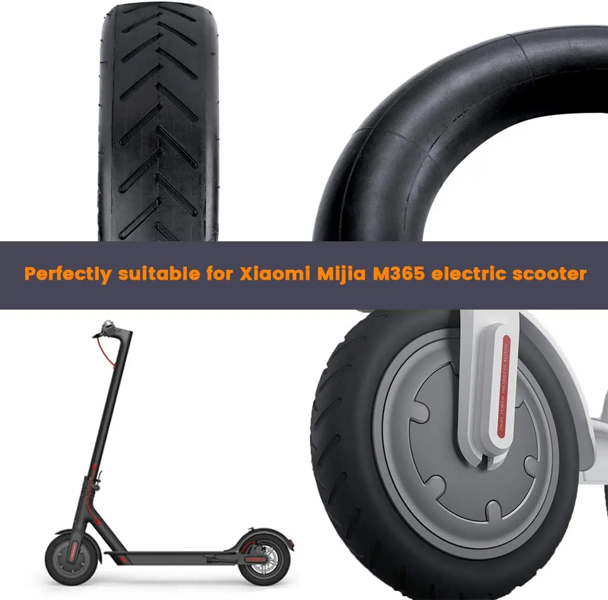 For Xiaomi Electric Scooter Tire Rubber Tire 8 1/2x2 Upgraded Thicken Inner Tube 8.5" M365 Pro Front Rear Replacement Tyre thumbnail 5