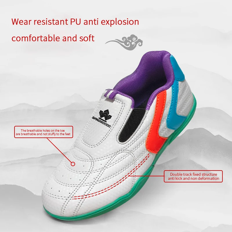 Hot sale High-quality taekwondo shoes white colors  breathable Karate Martial Arts shoes size 26-47 thumbnail 3
