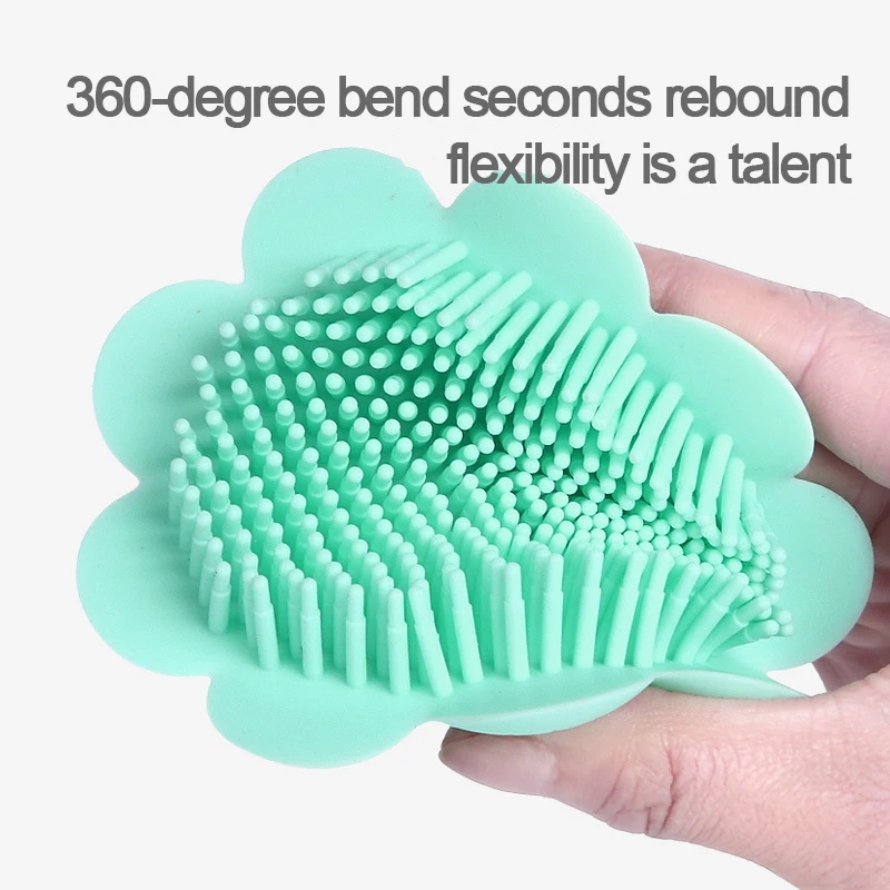 Baby Care Silicone Bath Brush Kids Bath Shampoo Brush Massage for Baby Hair Care And Body Care thumbnail 3