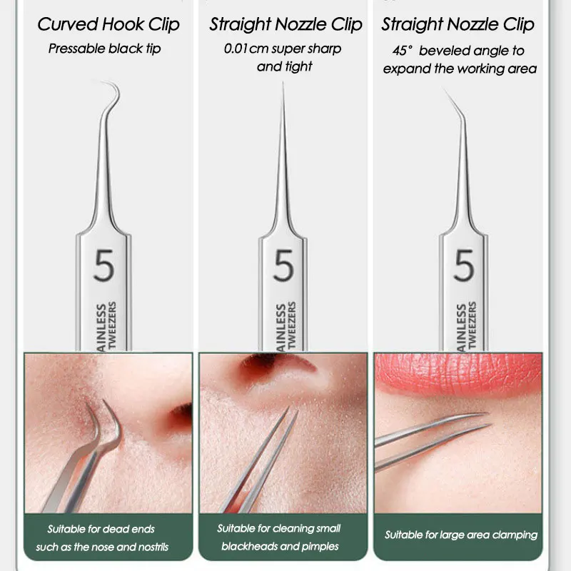 Acne Blackhead Removal Needles Stainless Steel Black Spot Blemish Pimple Removal Needle Deep Cleansing Tool Face Skin Care Kit thumbnail 3
