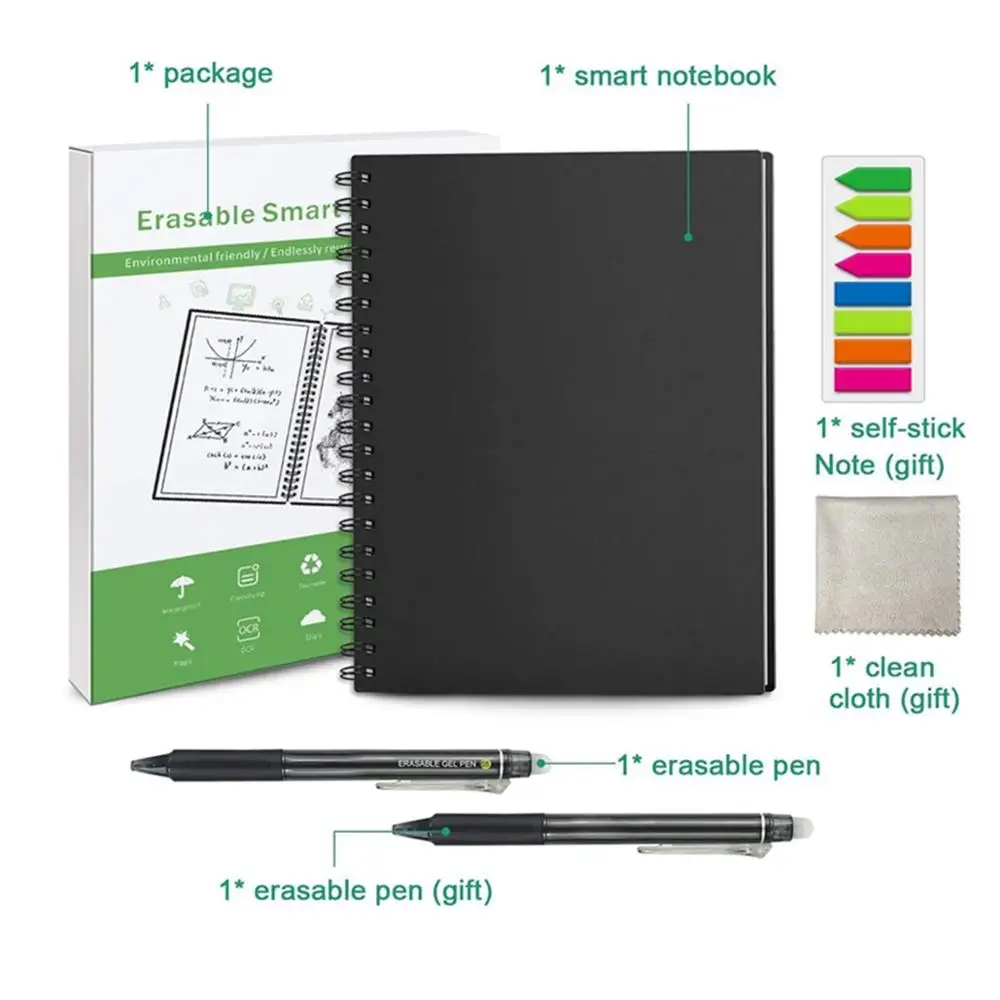 A4 smart reusable erasable notebook Spiral Notebook Paper Notepad Pocketbook Diary Journal Office School Drawing Gift thumbnail 6